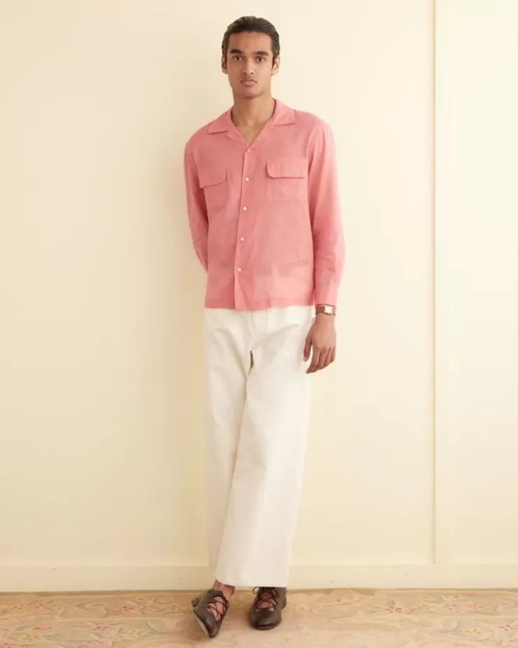 Shop BODE Voile Havana Shirt Pink