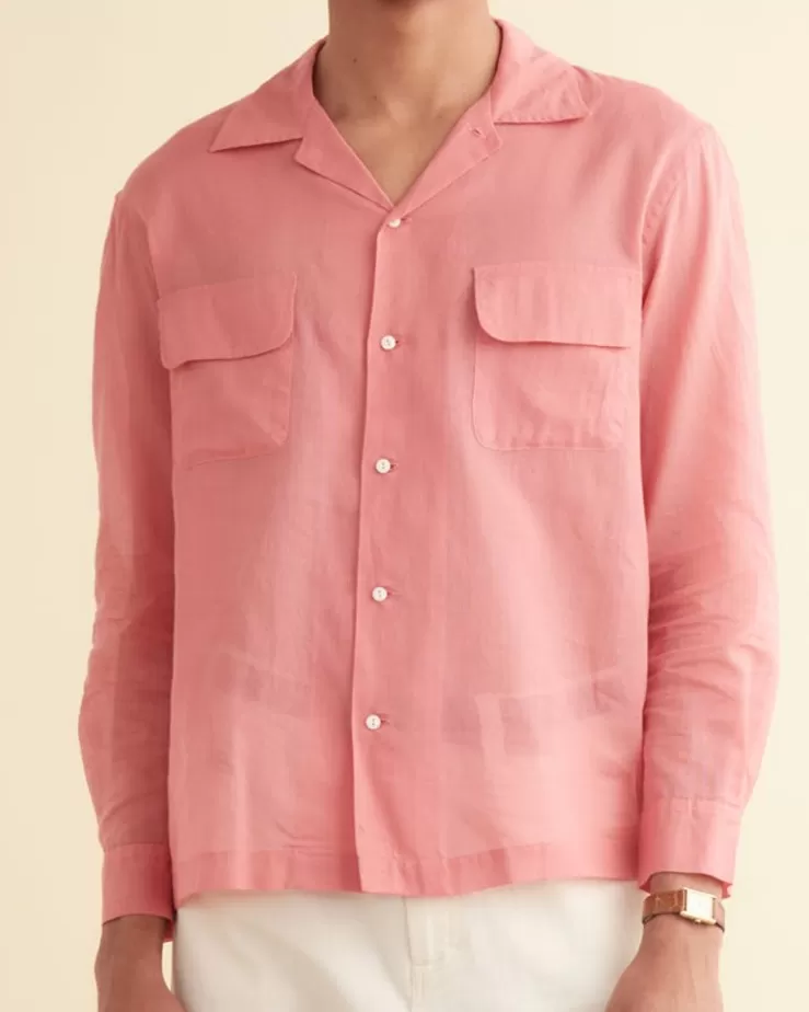 Shop BODE Voile Havana Shirt Pink