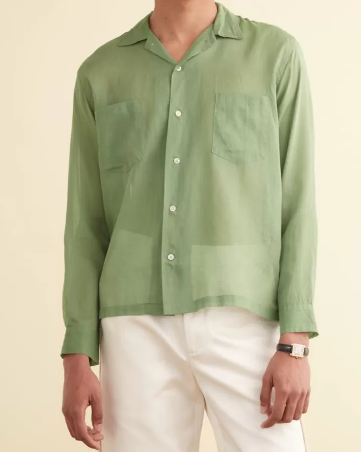 Best Sale BODE Voile Long Sleeve Shirt Green