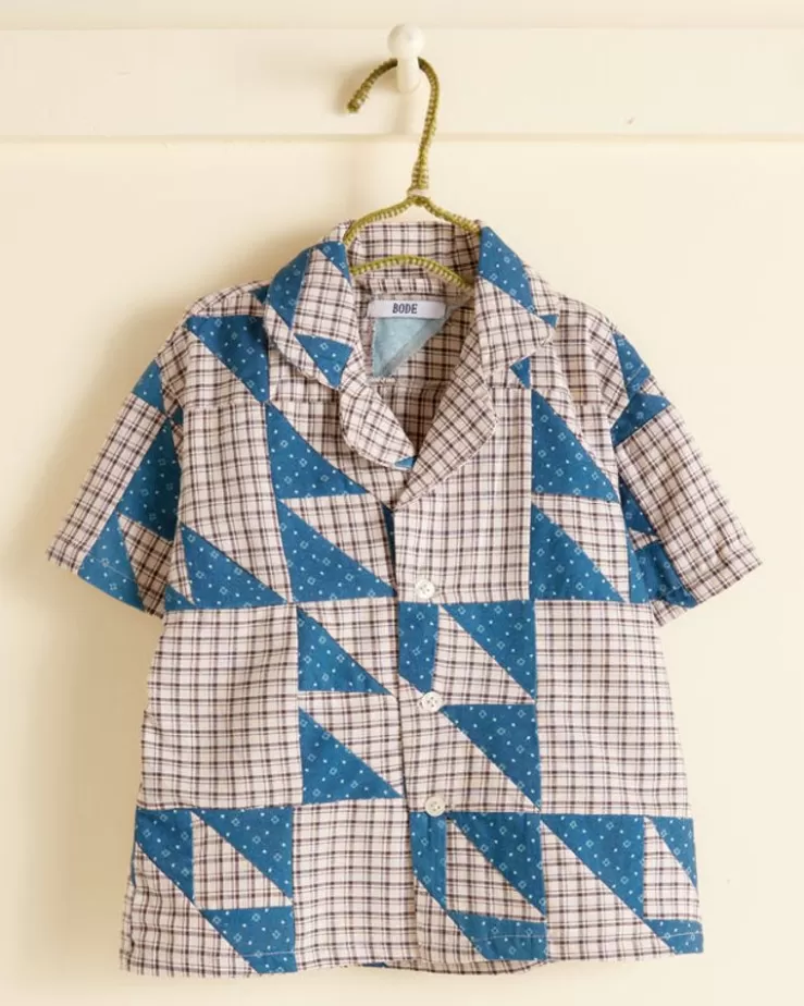 Cheap BODE Wandering Lover Quilt Kid'S Shirt - Blue