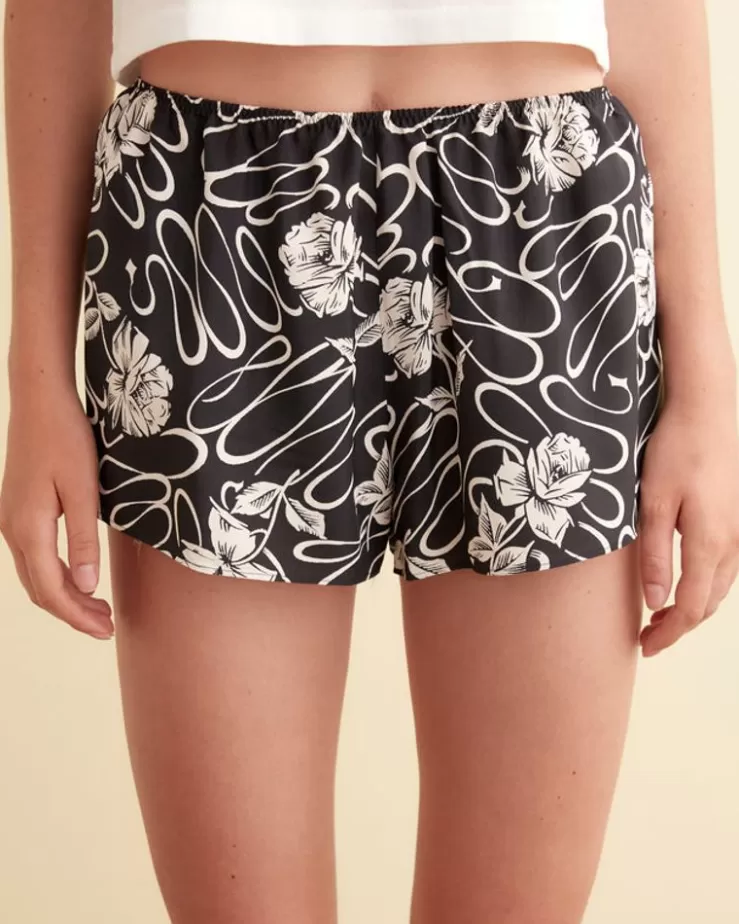 Discount BODE White Rose Shorts - S Black