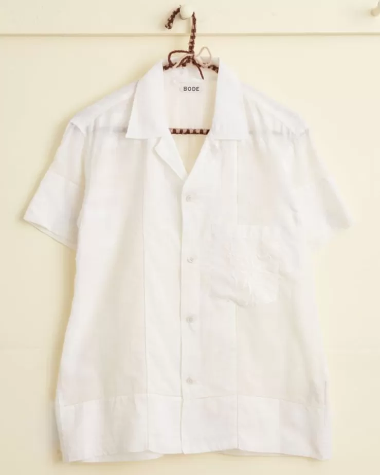 Discount BODE Zephyr Cotton Short Sleeve Shirt - Xs White