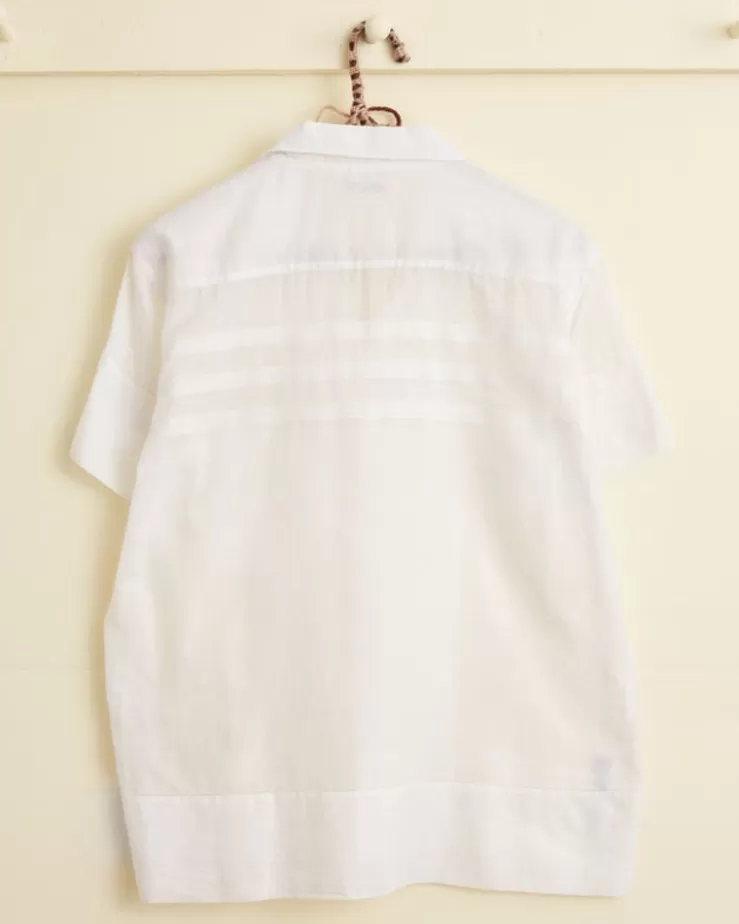 Discount BODE Zephyr Cotton Short Sleeve Shirt - Xs White